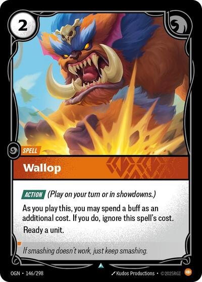 Riftbound card: Wallop 146/298 from Origins (Uncommon), front of card