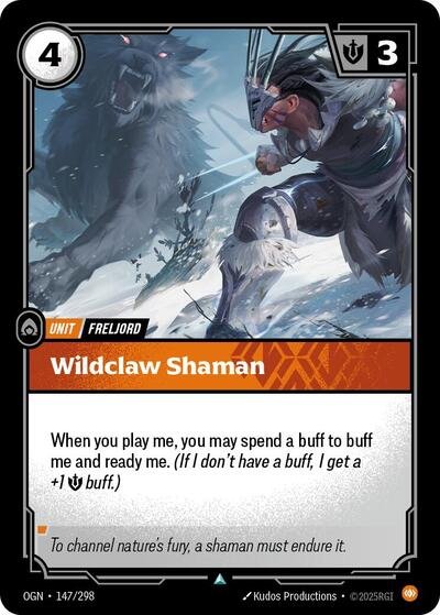 Riftbound card: Wildclaw Shaman 147/298 from Origins (Uncommon), front of card