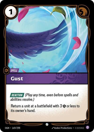 Riftbound card: Gust 169/298 from Origins (Common), front of card