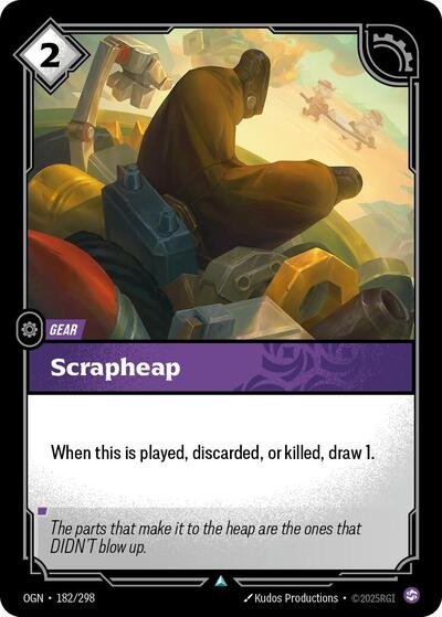 Riftbound card: Scrapheap 182/298 from Origins (Uncommon), front of card