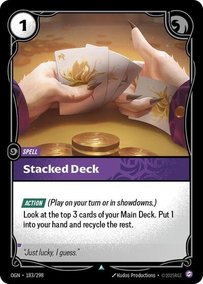 Riftbound card: Stacked Deck 183/298 from Origins (Uncommon), front of card