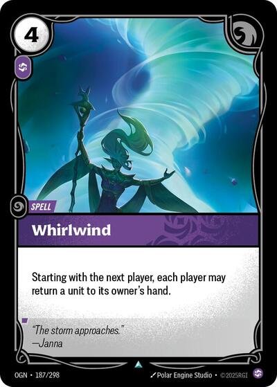 Riftbound card: Whirlwind 187/298 from Origins (Uncommon), front of card