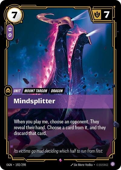 Riftbound card: Mindsplitter 192/298 from Origins (Rare), front of card