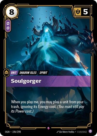 Riftbound card: Soulgorger 196/298 from Origins (Rare), front of card