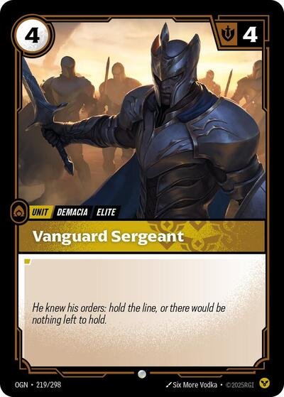 Riftbound card: Vanguard Sergeant 219/298 from Origins (Common), front of card