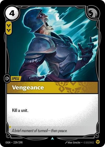 Riftbound card: Vengeance 229/298 from Origins (Uncommon), front of card