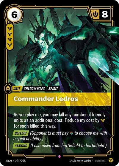 Riftbound card: Commander Ledros 231/298 from Origins (Rare), front of card