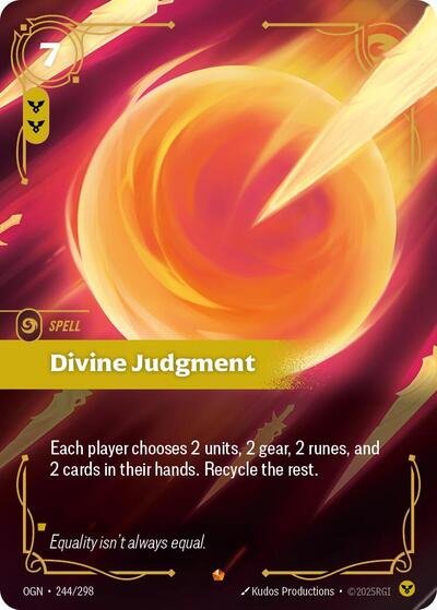 Riftbound card: Divine Judgment 244/298 from Origins (Epic), front of card