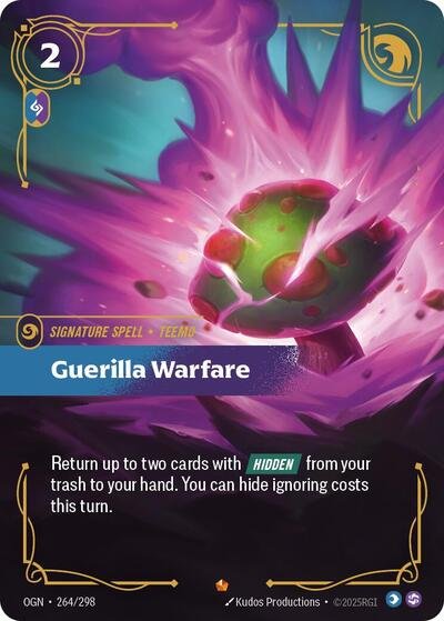 Riftbound card: Guerilla Warfare Epic 264/298 from Origins (Signature Spell), front of card