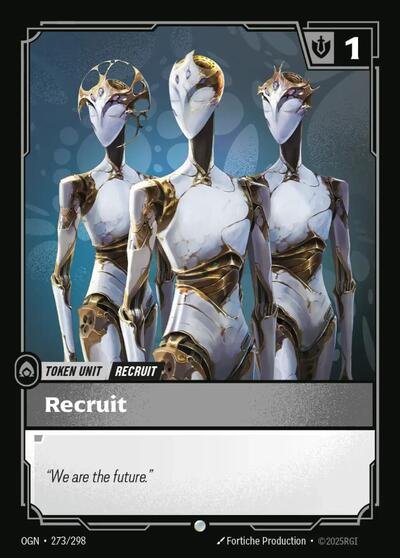 Riftbound card: Recruit // Buff 273/298 from Origins (Common), front of card