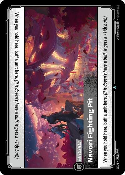 Riftbound card: Navori Fighting Pit 283/298 from Origins (Uncommon), front of card