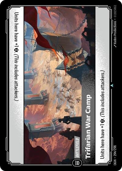 Riftbound card: Trifarian War Camp 294/298 from Origins (Uncommon), front of card