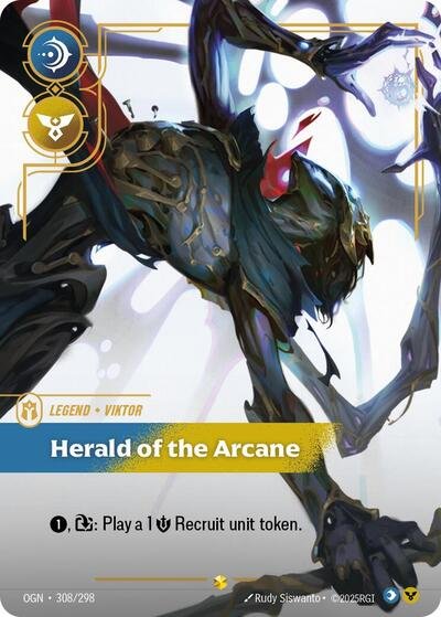 Riftbound card: Viktor - Herald of the Arcane (Overnumbered) 308/298 from Origins (Showcase), front of card