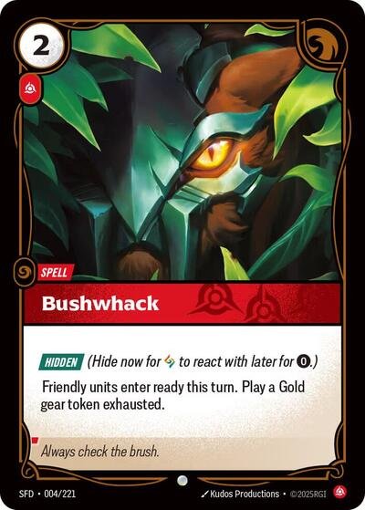 Riftbound card: Bushwhack 004/221 from Spiritforged (Common), front of card