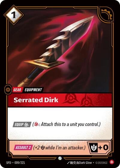 Riftbound card: Serrated Dirk 009/221 from Spiritforged (Common), front of card