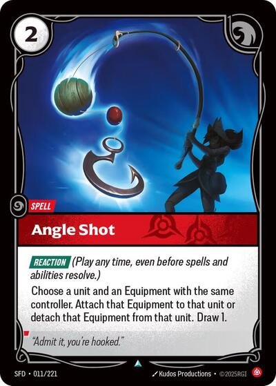 Riftbound card: Angle Shot 011/221 from Spiritforged (Uncommon), front of card