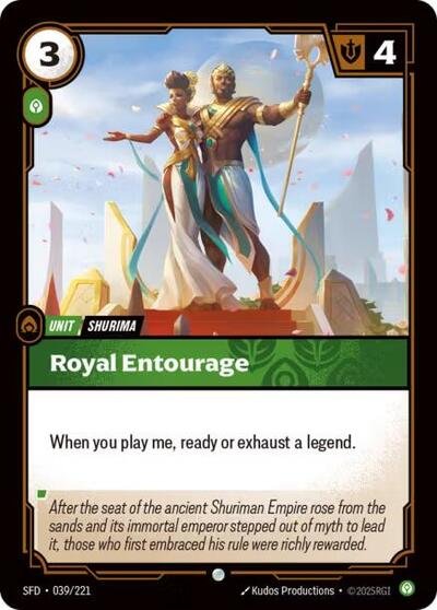 Riftbound card: Royal Entourage 039/221 from Spiritforged (Common), front of card