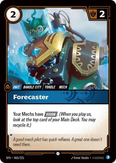 Riftbound card: Forecaster 065/221 from Spiritforged (Common), front of card