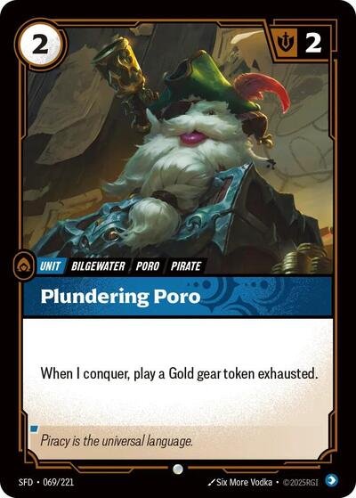 Riftbound card: Plundering Poro 069/221 from Spiritforged (Common), front of card