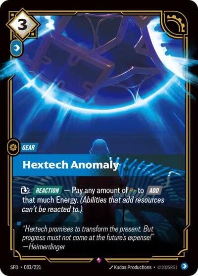 Riftbound card: Hextech Anomaly 083/221 from Spiritforged (Rare), front of card