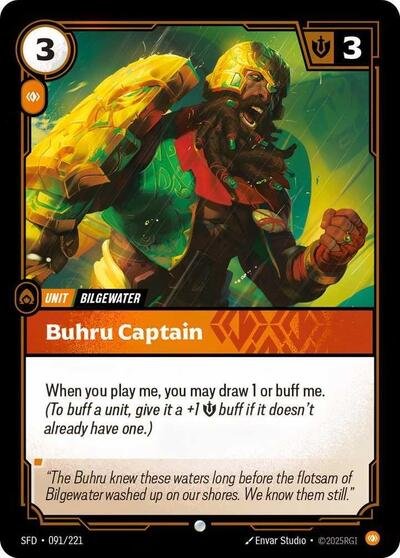 Riftbound card: Buhru Captain 091/221 from Spiritforged (Common), front of card