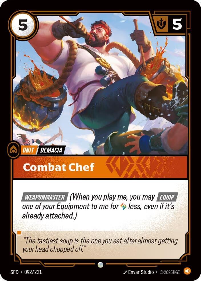 Riftbound card: Combat Chef 092/221 from Spiritforged (Common), front of card