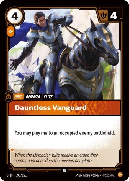 Riftbound card: Dauntless Vanguard 093/221 from Spiritforged (Common), front of card