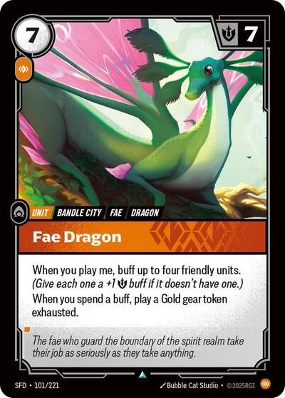 Riftbound card: Fae Dragon 101/221 from Spiritforged (Uncommon), front of card
