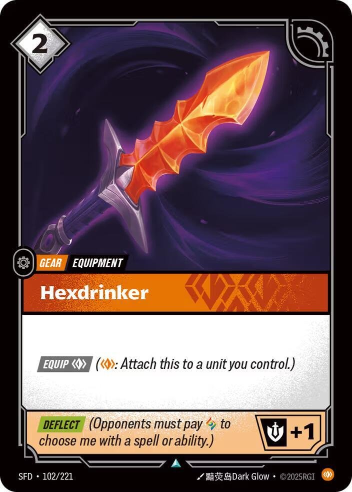 Riftbound card: Hexdrinker 102/221 from Spiritforged (Uncommon), front of card