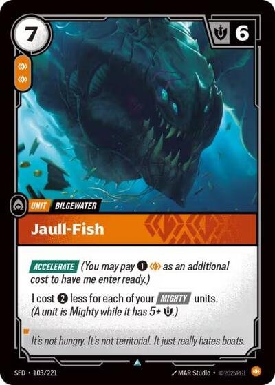 Riftbound card: Jaull-Fish 103/221 from Spiritforged (Uncommon), front of card