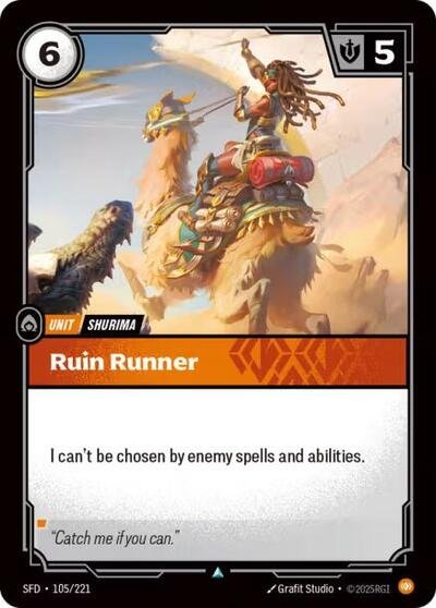 Riftbound card: Ruin Runner 105/221 from Spiritforged (Uncommon), front of card