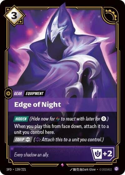 Riftbound card: Edge of Night 139/221 from Spiritforged (Rare), front of card