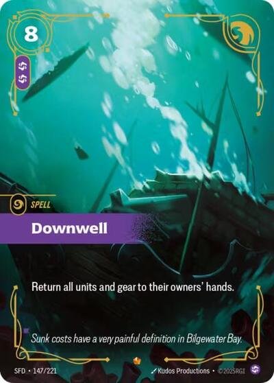 Riftbound card: Downwell 147/221 from Spiritforged (Epic), front of card