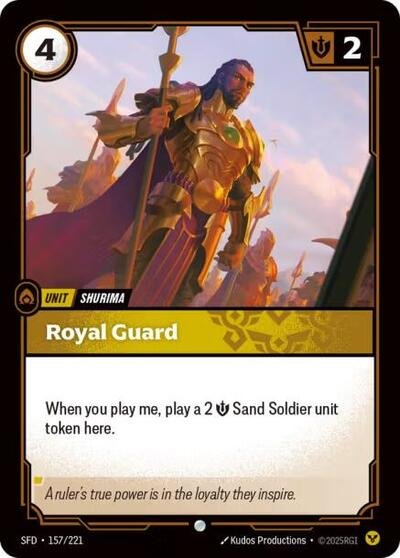 Riftbound card: Royal Guard 157/221 from Spiritforged (Common), front of card