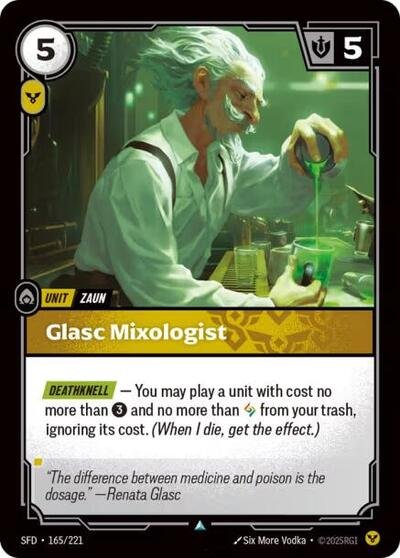 Riftbound card: Glasc Mixologist 165/221 from Spiritforged (Uncommon), front of card