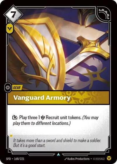 Riftbound card: Vanguard Armory 168/221 from Spiritforged (Uncommon), front of card