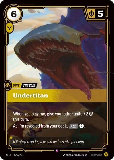Riftbound card: Undertitan 175/221 from Spiritforged (Rare), front of card