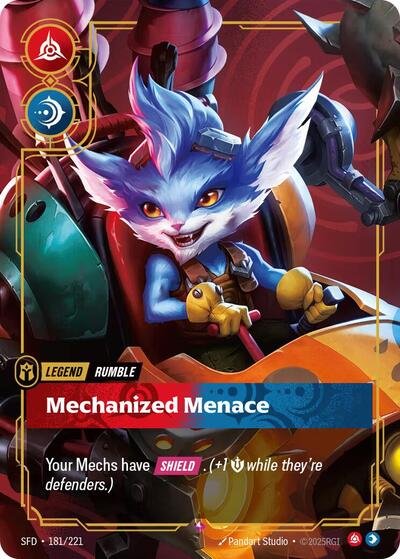 Riftbound card: Rumble - Mechanized Menace 181/221 from Spiritforged (Rare), front of card