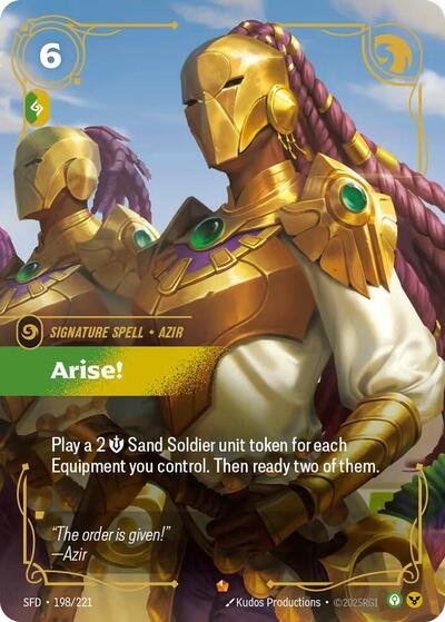 Riftbound card: Arise! Epic 198/221 from Spiritforged (Signature Spell), front of card