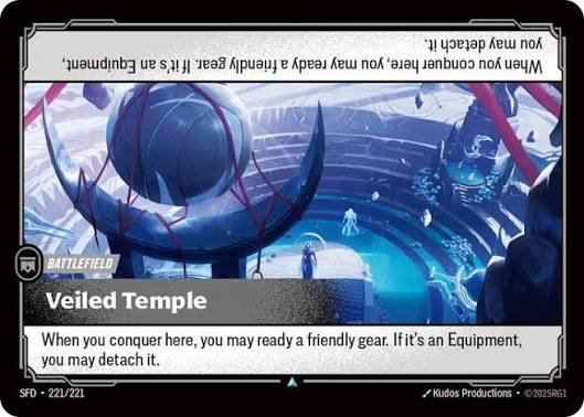 Riftbound card: Veiled Temple 221/221 from Spiritforged (Uncommon), front of card