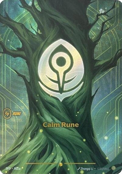 Riftbound card: R02a Calm Rune (Alternate Art) from Spiritforged (Showcase), front of card