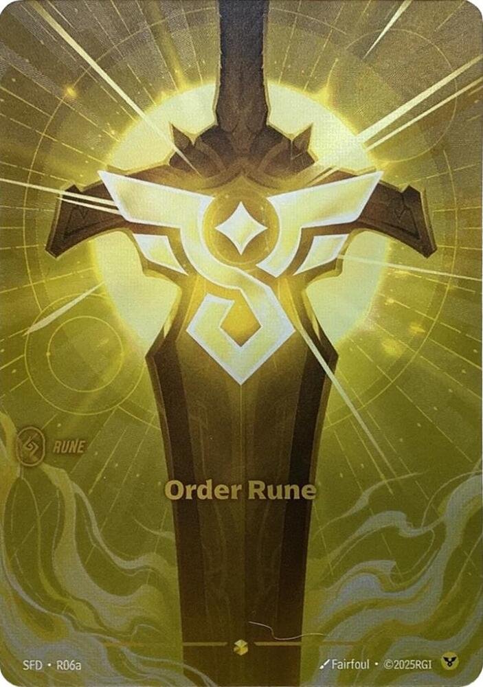 Riftbound card: R06a Order Rune (Alternate Art) from Spiritforged (Showcase), front of card