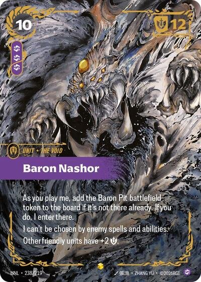 Riftbound card: Baron Nashor (Ultimate) 238/219 from Unleashed (Showcase), front of card