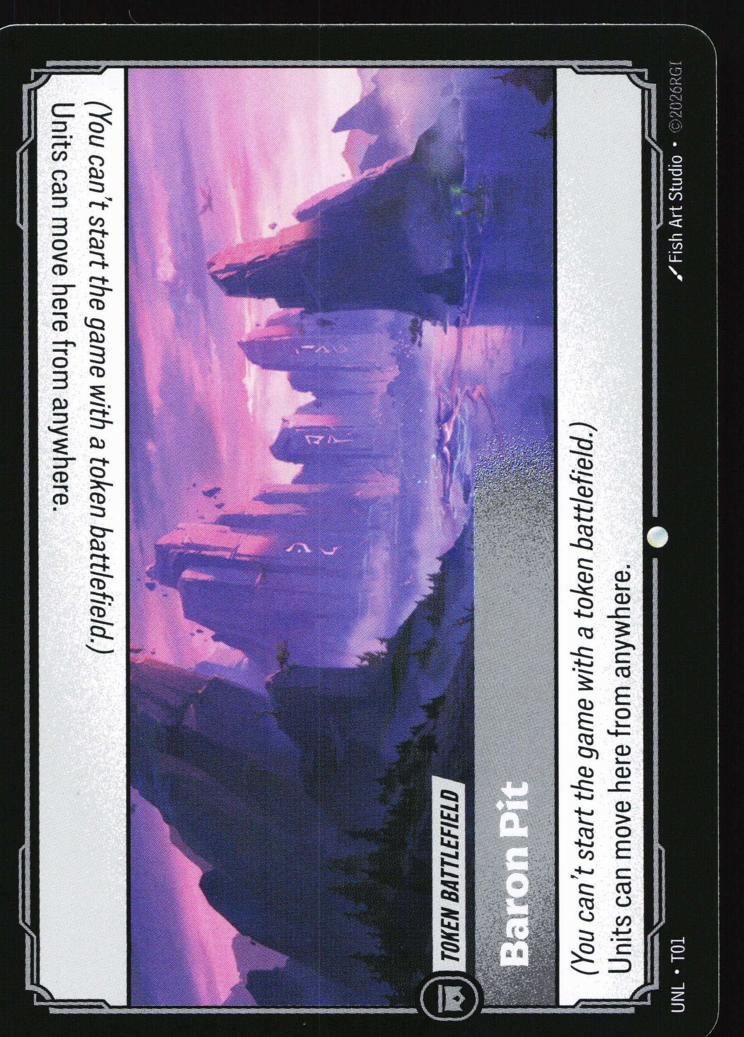 Riftbound card: T01 // T05 Baron Pit // Gold None from Unleashed, front of card