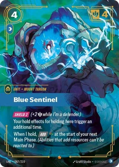 Riftbound card: Blue Sentinel 087/219 from Unleashed (Epic), front of card