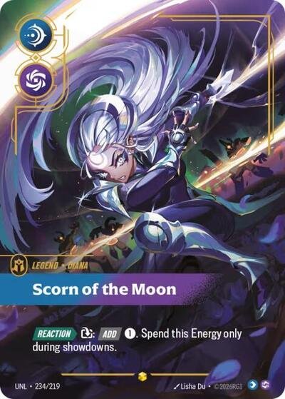 Riftbound card: Diana - Scorn of the Moon (Overnumbered) 234/219 from Unleashed (Showcase), front of card