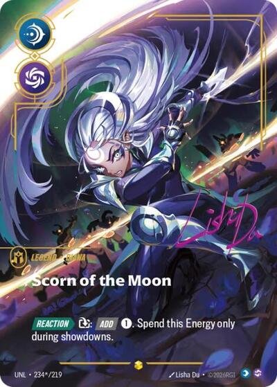 Riftbound card: 234*/219 Diana - Scorn of the Moon (Signature) from Unleashed (Showcase), front of card