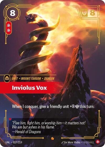 Riftbound card: Inviolus Vox 027/219 from Unleashed (Epic), front of card