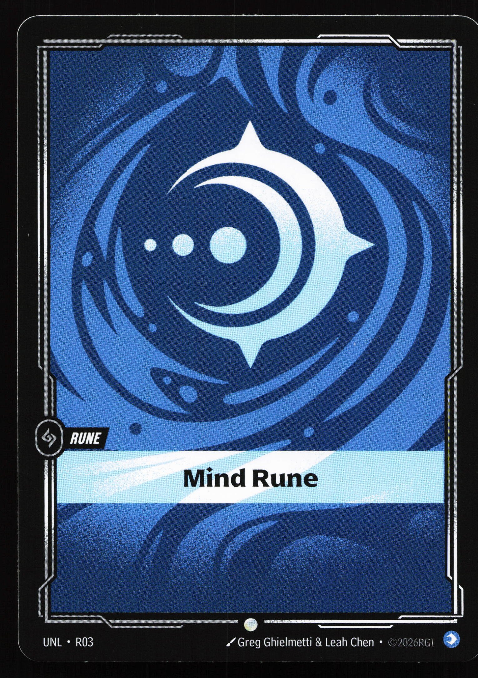 Riftbound card: R03 Mind Rune from Unleashed (Common), front of card