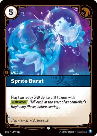 Riftbound card: Sprite Burst 069/219 from Unleashed (Common), front of card